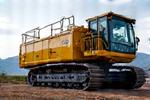 Heavy construction excavator on a building site.